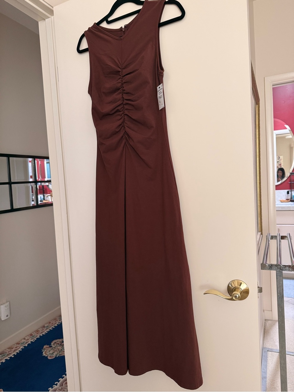 In-season Sleeveless Ruched A-Line Dress —